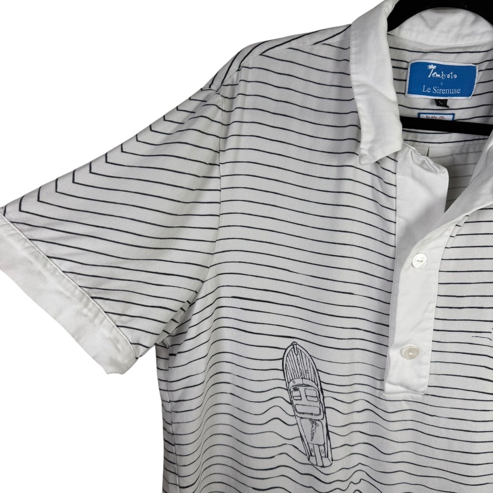 Tombolo Le Sirenuse Corsa Shirt Striped Polo Nautical Boat Size Large - Picture 2 of 7